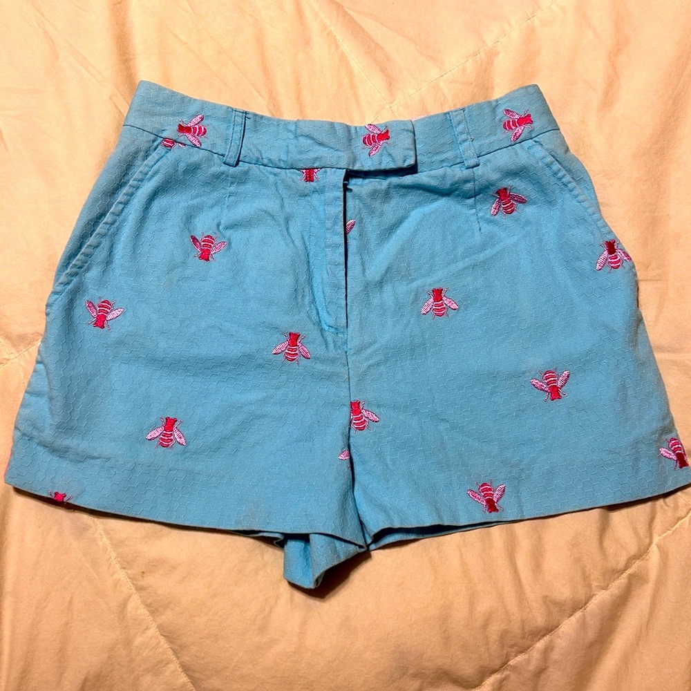LILLY PULITZER Blue shorts Bee Preppy Pink Aqua Stripe Classic Women’s Size 2